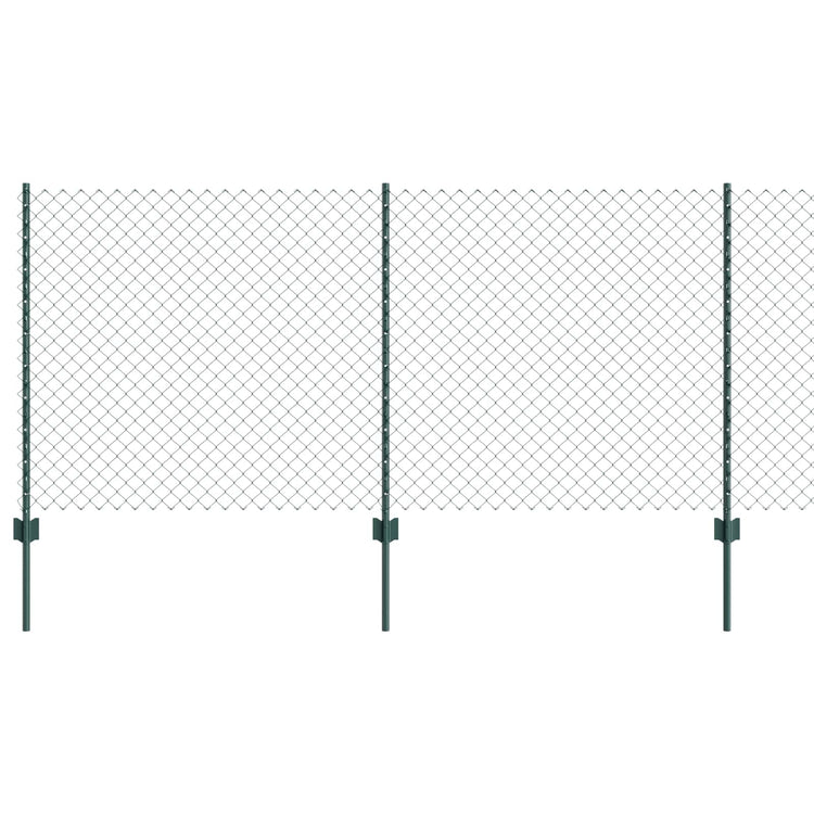 Vidaxl hek met paal groen 1 x 10 m staal en pvc