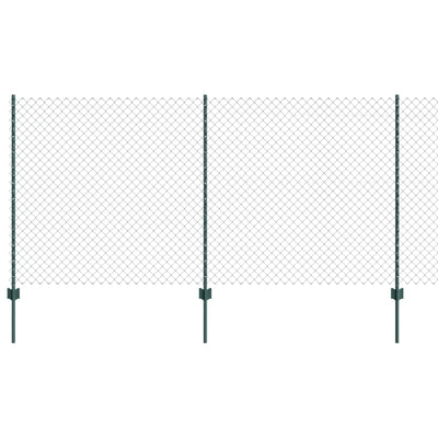 Vidaxl hek met paal groen 1,2 x 10 m staal en pvc