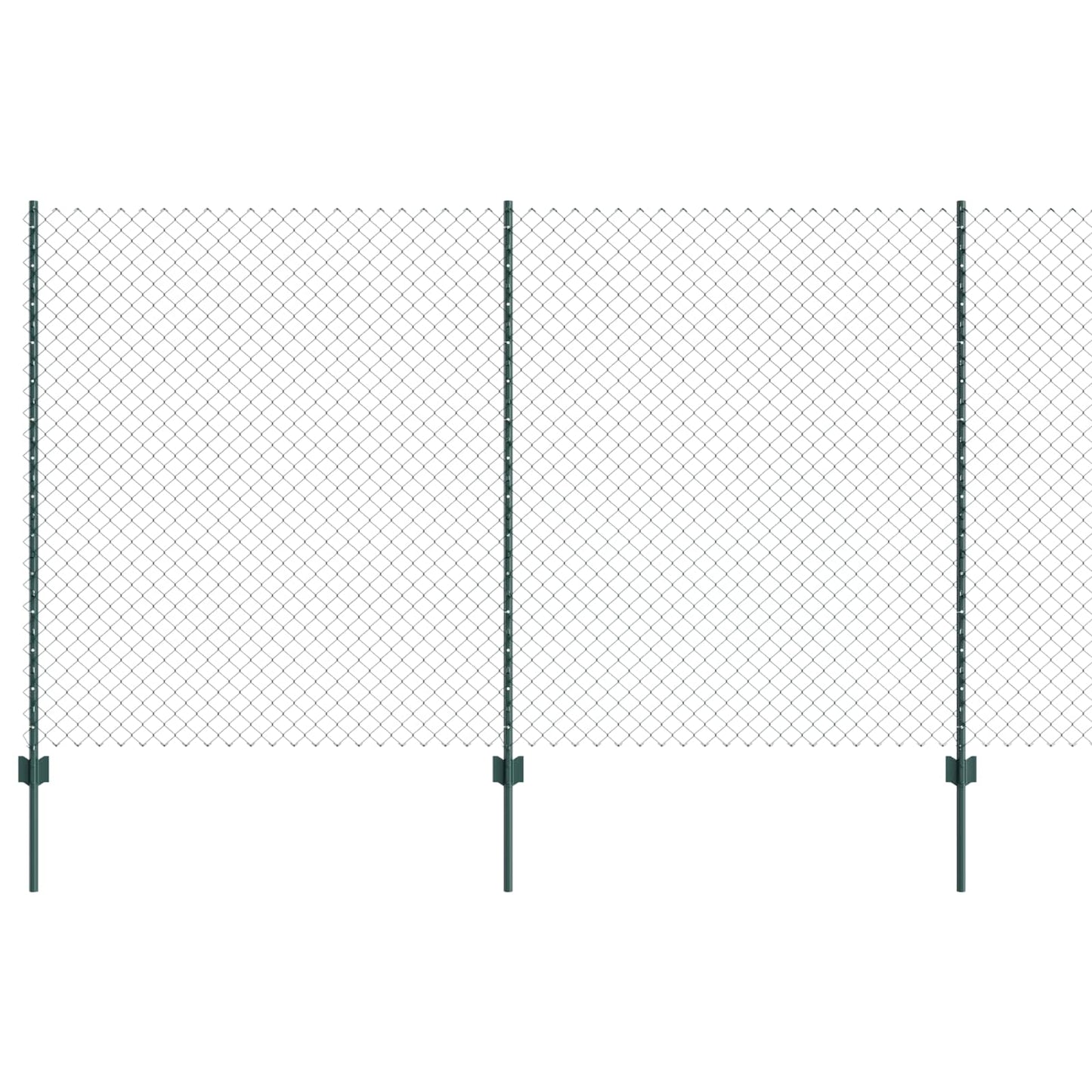Vidaxl hek met paal groen 1,4 x 10 m staal en pvc