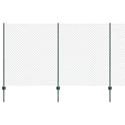 Vidaxl hek met paal groen 1,4 x 10 m staal en pvc