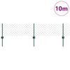 Vidaxl hek met paal groen 0,4 x 10 m staal en pvc