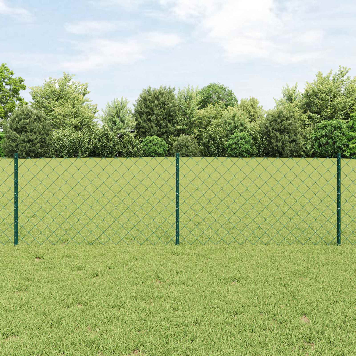 Vidaxl gaashek met palen 10 x 0,6 m pvc-coated staal groen mesh