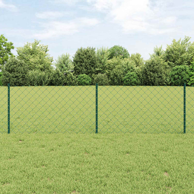 Vidaxl gaashek met palen 10 x 0,6 m pvc-coated staal groen mesh