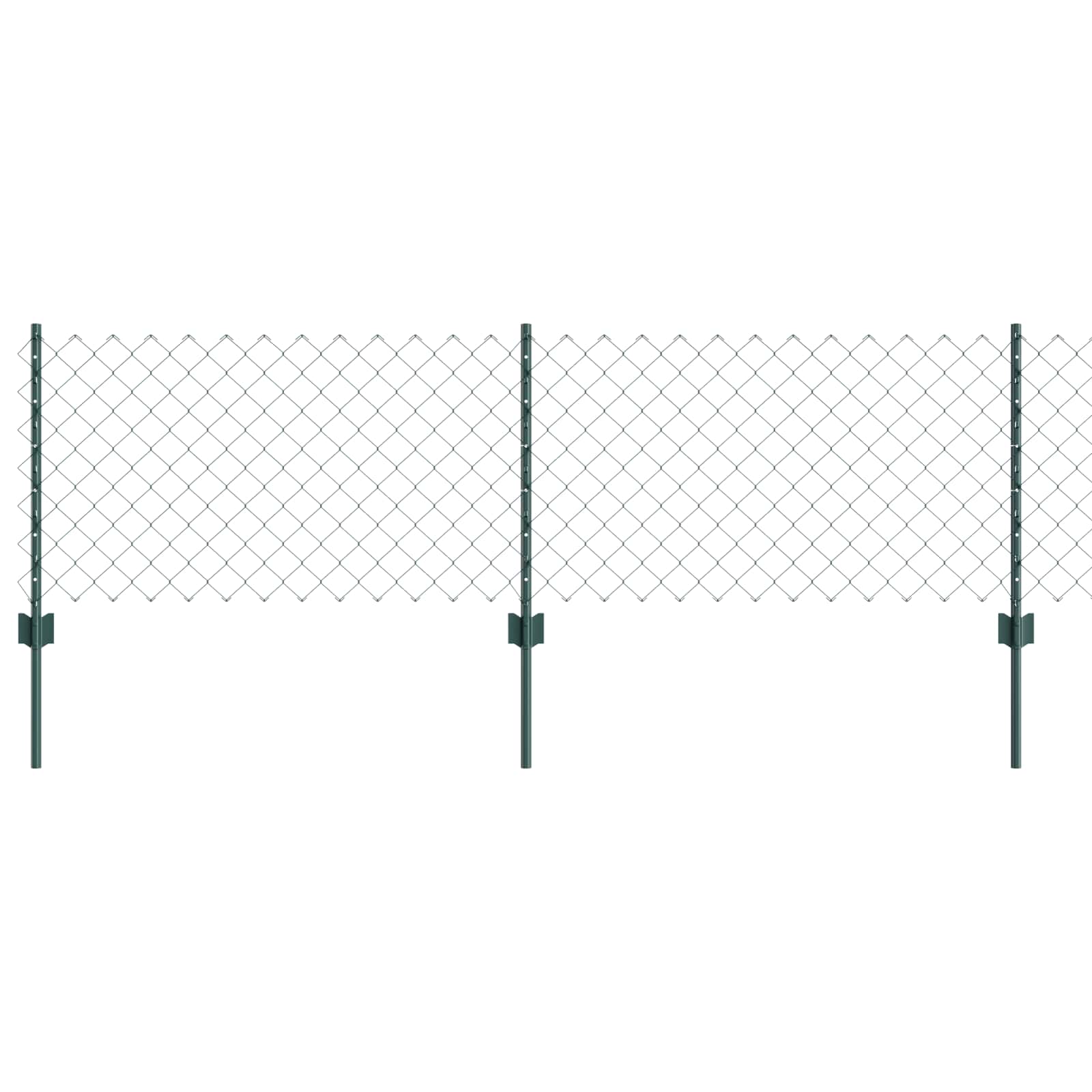Vidaxl hek met paal groen 0,6 x 10 m staal en pvc
