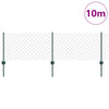 Vidaxl hek met paal groen 0,6 x 10 m staal en pvc