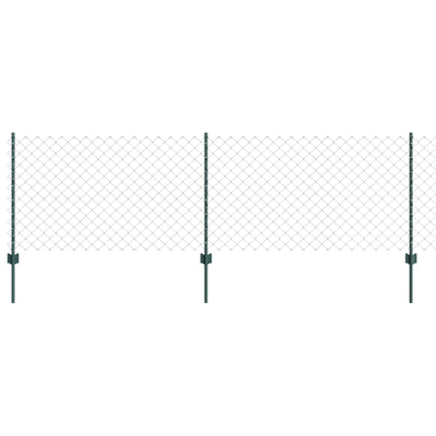 Vidaxl hek met paal groen 0,8 x 10 m staal en pvc