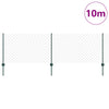 Vidaxl hek met paal groen 0,8 x 10 m staal en pvc