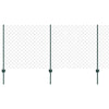 Vidaxl hek met paal groen 1 x 10 m staal en pvc