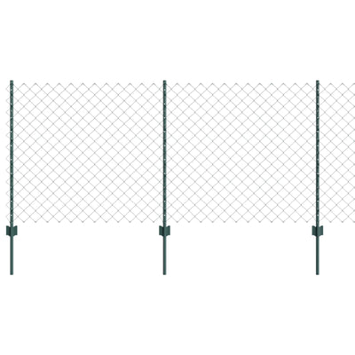 Vidaxl hek met paal groen 1 x 10 m staal en pvc