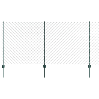 Vidaxl hek met paal groen 1,2 x 10 m staal en pvc