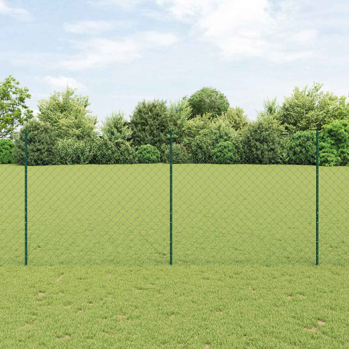 Vidaxl gaashek met palen 10 x 1,4 m pvc-coated staal groen mesh