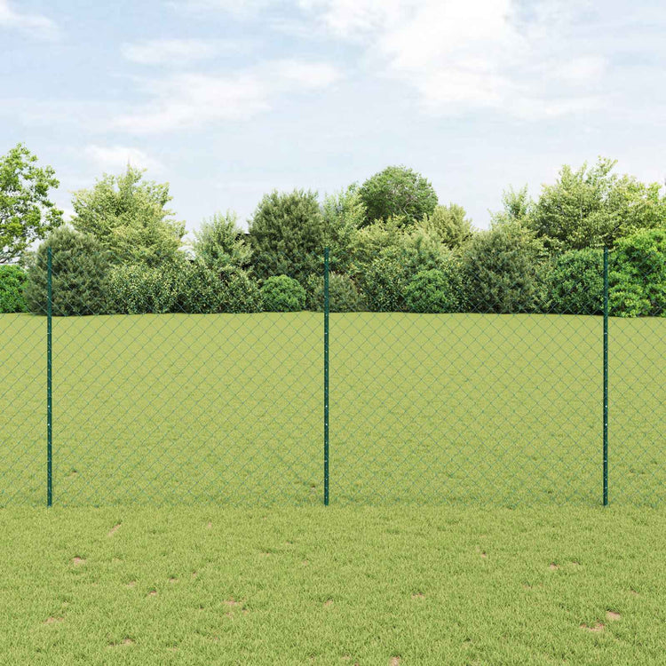 Vidaxl gaashek met palen 10 x 1,4 m pvc-coated staal groen mesh