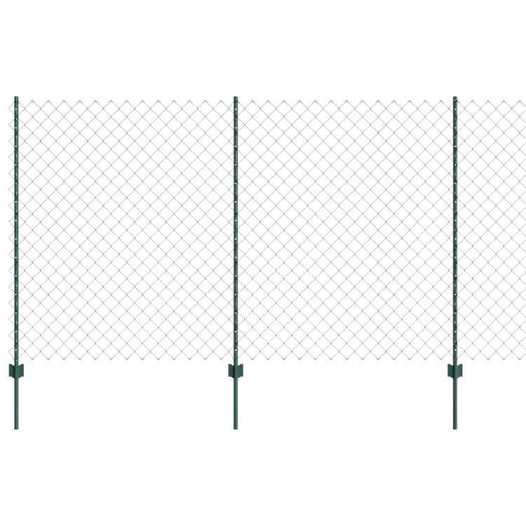 Vidaxl gaashek met palen 10 x 1,4 m pvc-coated staal groen mesh