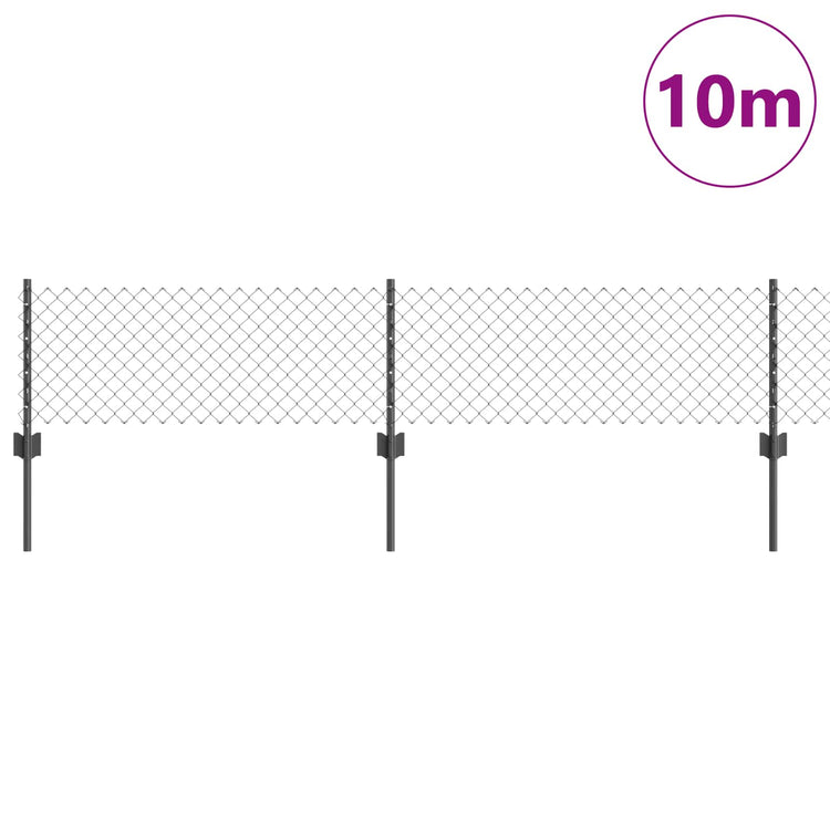 Vidaxl gaashek met palen 10 x 0,4 m pvc-coated staal grijs mesh