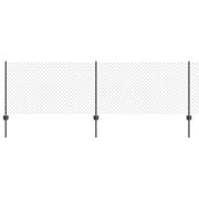 Vidaxl gaashek met palen 10 x 0,8 m pvc-coated staal grijs mesh - afbeelding 2