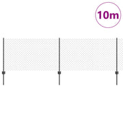 Vidaxl gaashek met palen 10 x 0,8 m pvc-coated staal grijs mesh - afbeelding 3