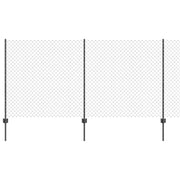 Vidaxl gaashek met palen 10 x 1,2 m pvc-coated staal grijs mesh - afbeelding 2