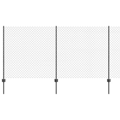 Vidaxl hek met paal grijs 1,2 x 10 m staal en pvc