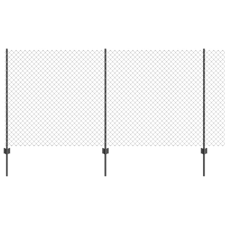 Vidaxl gaashek met palen 10 x 1,2 m pvc-coated staal grijs mesh
