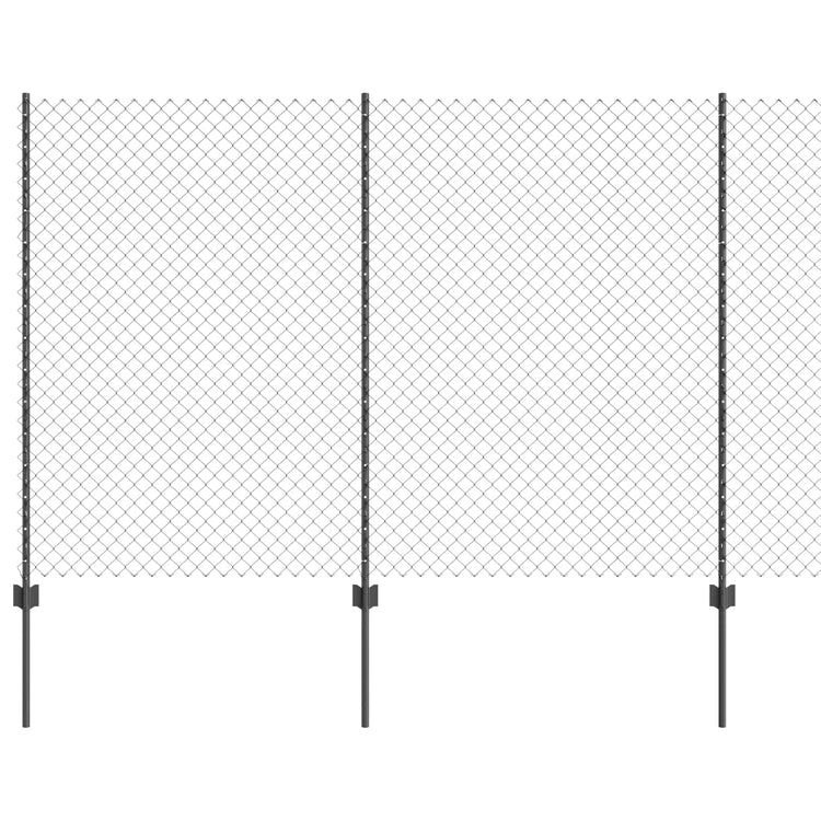 Vidaxl gaashek met palen 10 x 1,5 m pvc-coated staal grijs mesh