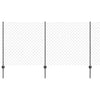 Vidaxl hek met paal grijs 1,2 x 10 m staal en pvc