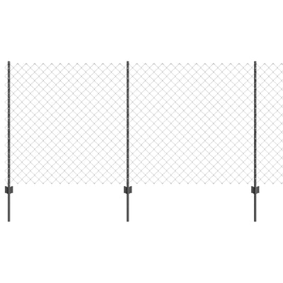 Vidaxl hek met paal grijs 1,2 x 10 m staal en pvc