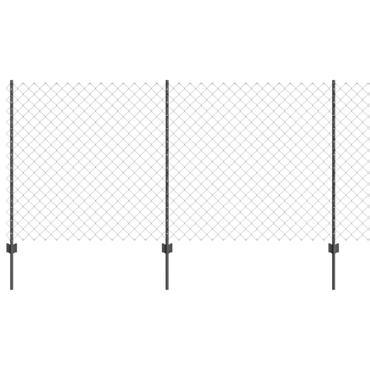 Vidaxl gaashek met palen 10 x 1,2 m pvc-coated staal grijs mesh