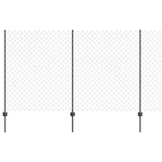 Vidaxl gaashek met palen 10 x 1,4 m pvc-coated staal grijs mesh - afbeelding 2