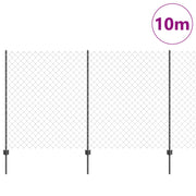Vidaxl gaashek met palen 10 x 1,4 m pvc-coated staal grijs mesh - afbeelding 3