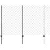 Vidaxl hek met paal grijs 1,6 x 10 m staal en pvc