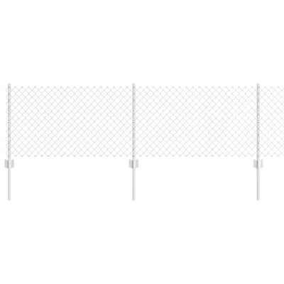 Vidaxl hek met paal zilver 0,6 x 10 m staal