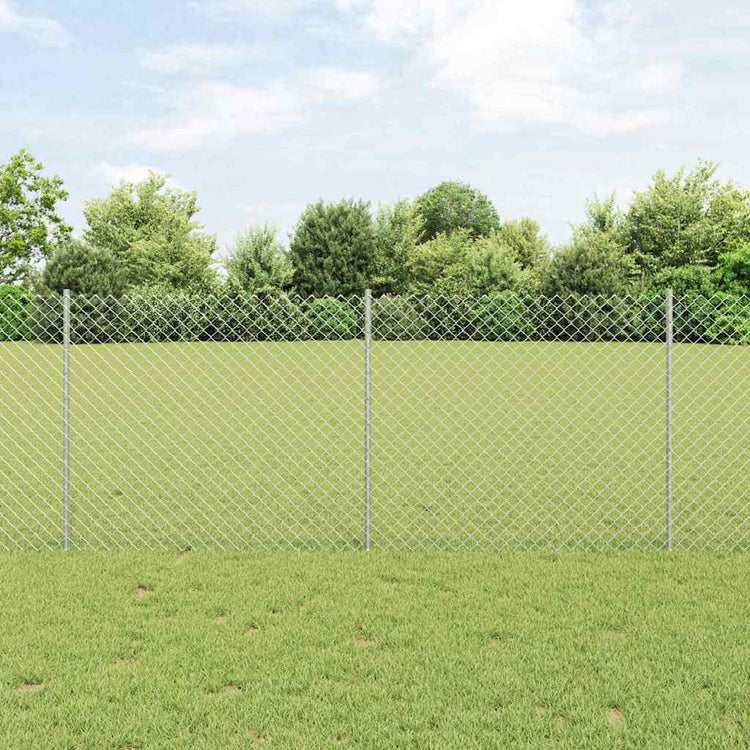 Vidaxl gaashek met palen 10 x 1 m gegalvaniseerd staal zilverkleurig