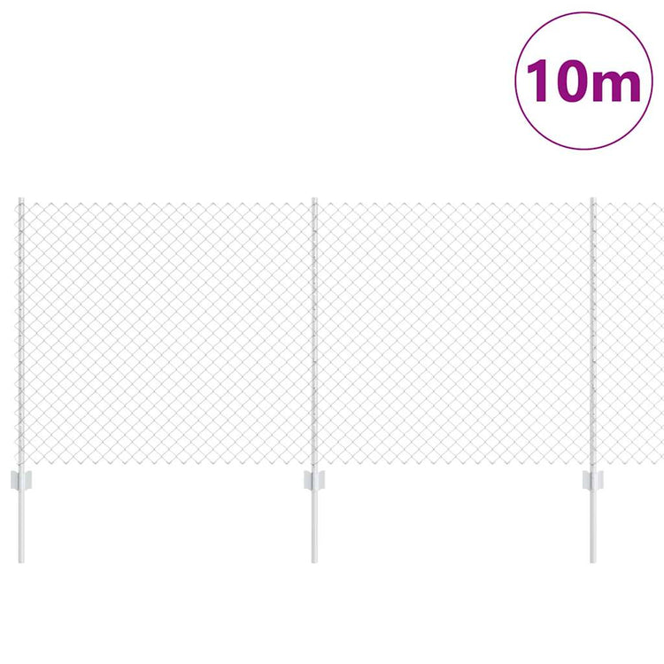 Vidaxl gaashek met palen 10 x 1 m gegalvaniseerd staal zilverkleurig