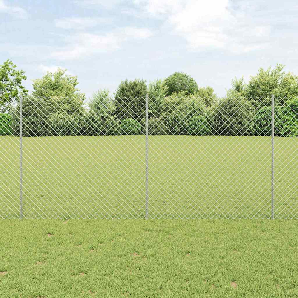 Vidaxl gaashek met palen 10 x 1,2 m gegalvaniseerd staal zilverkleurig