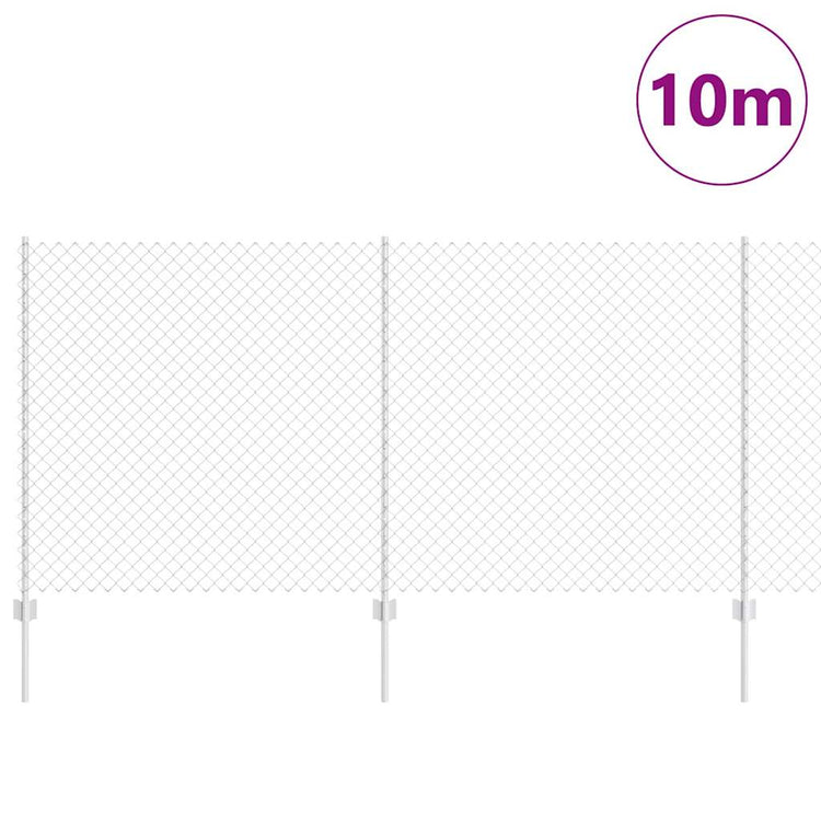 Vidaxl gaashek met palen 10 x 1,2 m gegalvaniseerd staal zilverkleurig