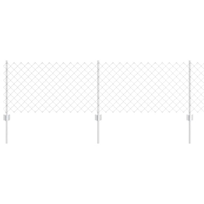 Vidaxl hek met paal zilver 0,6 x 10 m staal
