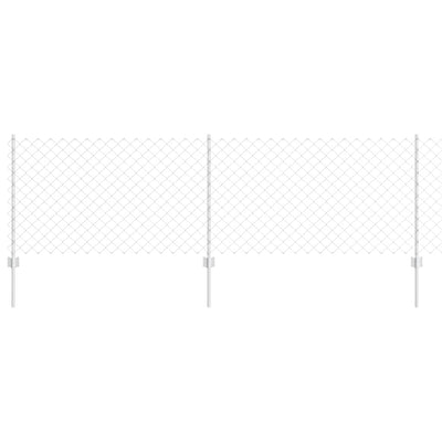 Vidaxl hek met paal zilver 0,8 x 10 m staal
