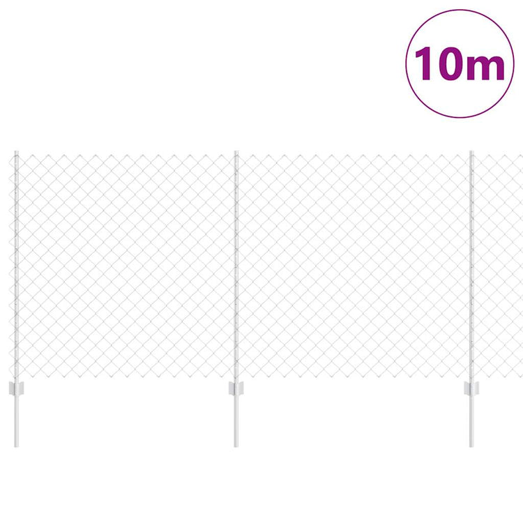 Vidaxl gaashek met palen 10 x 1,2 m gegalvaniseerd staal zilverkleurig