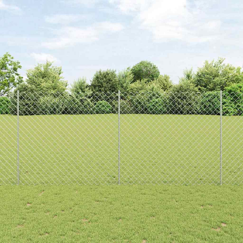 Vidaxl gaashek met palen 10 x 1,4 m gegalvaniseerd staal zilverkleurig