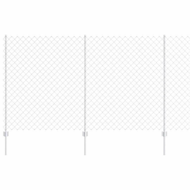 Vidaxl gaashek met palen 10 x 1,4 m gegalvaniseerd staal zilverkleurig