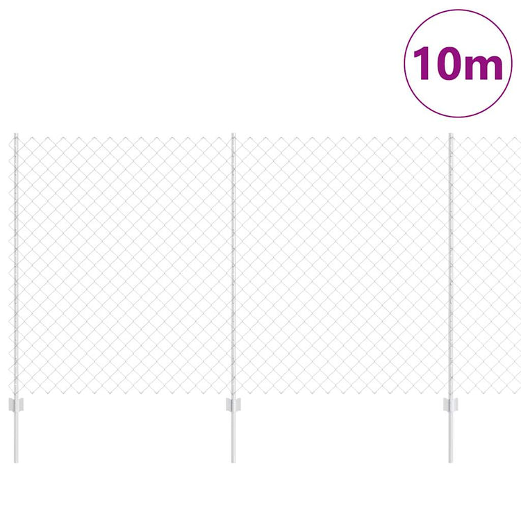 Vidaxl gaashek met palen 10 x 1,4 m gegalvaniseerd staal zilverkleurig