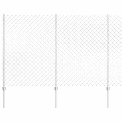 Vidaxl hek met paal zilver 1,5 x 10 m staal