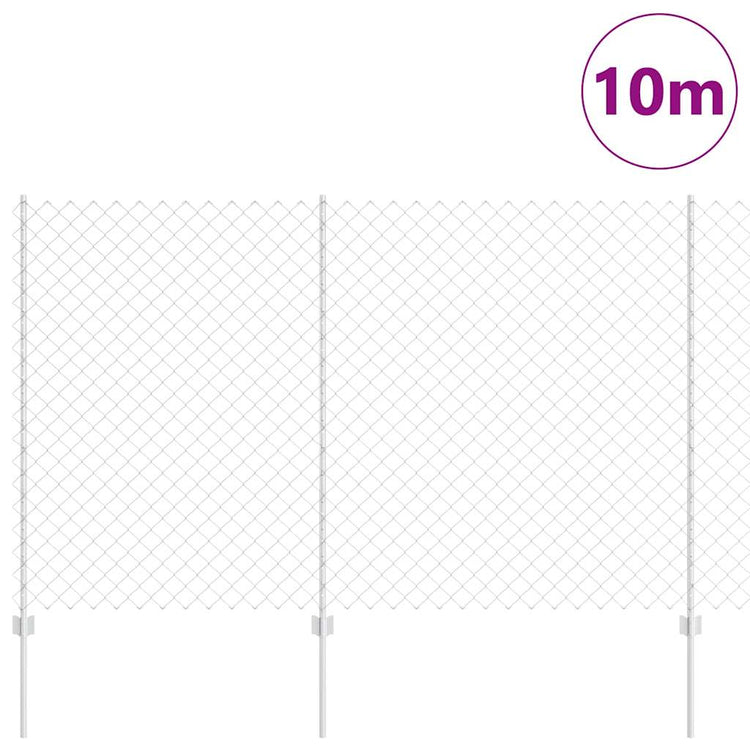Vidaxl gaashek met palen 10 x 1,5 m gegalvaniseerd staal zilverkleurig