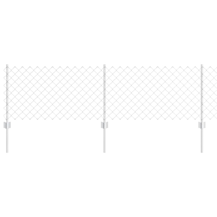 Vidaxl gaashek met palen 25 x 0,6 m gegalvaniseerd staal zilverkleurig
