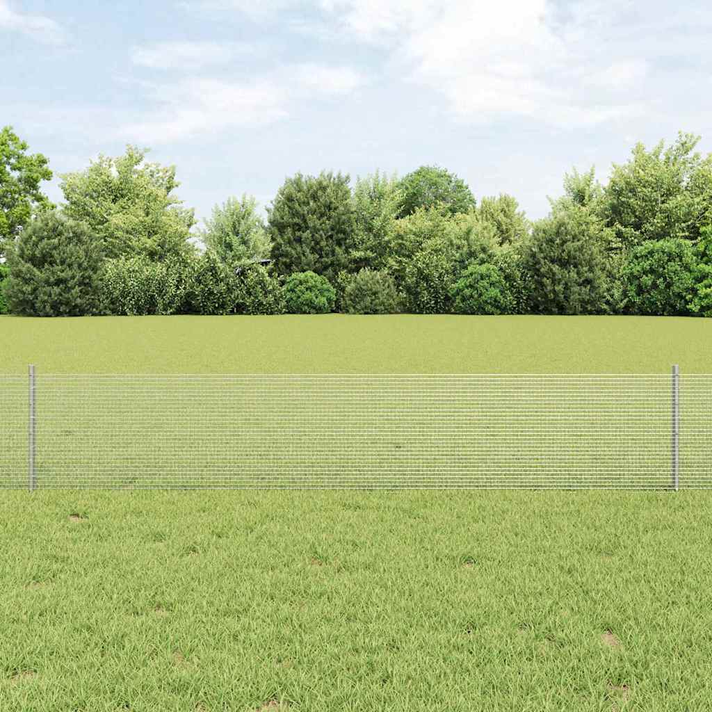 Vidaxl hek met paal zilver 0,4 x 10 m staal