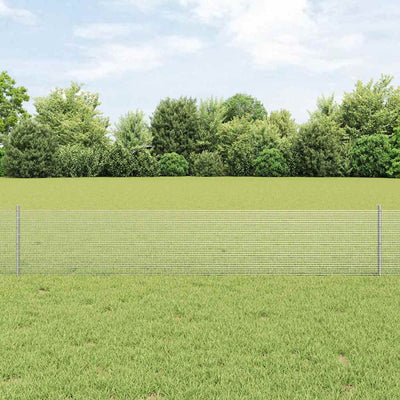 Vidaxl hek met paal zilver 0,4 x 10 m staal