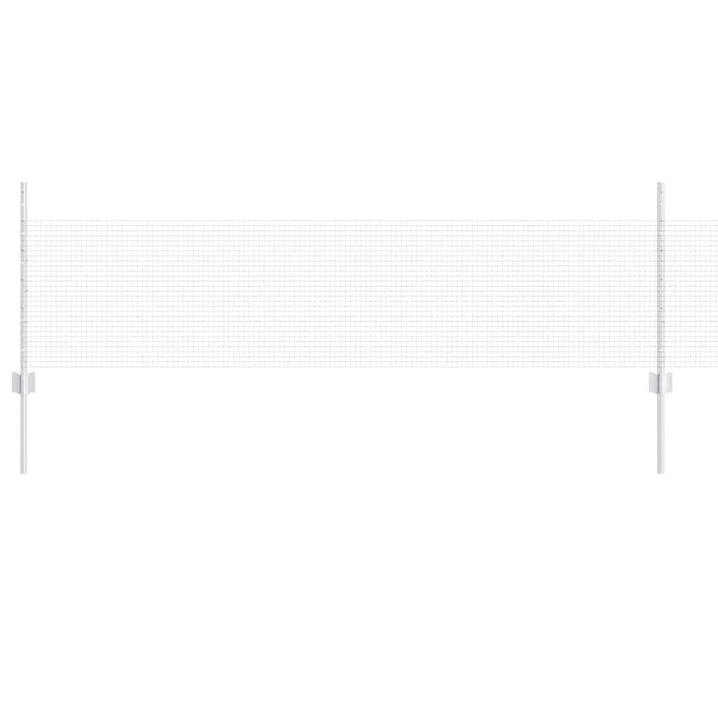 Vidaxl hek met paal zilver 0,5 x 10 m staal