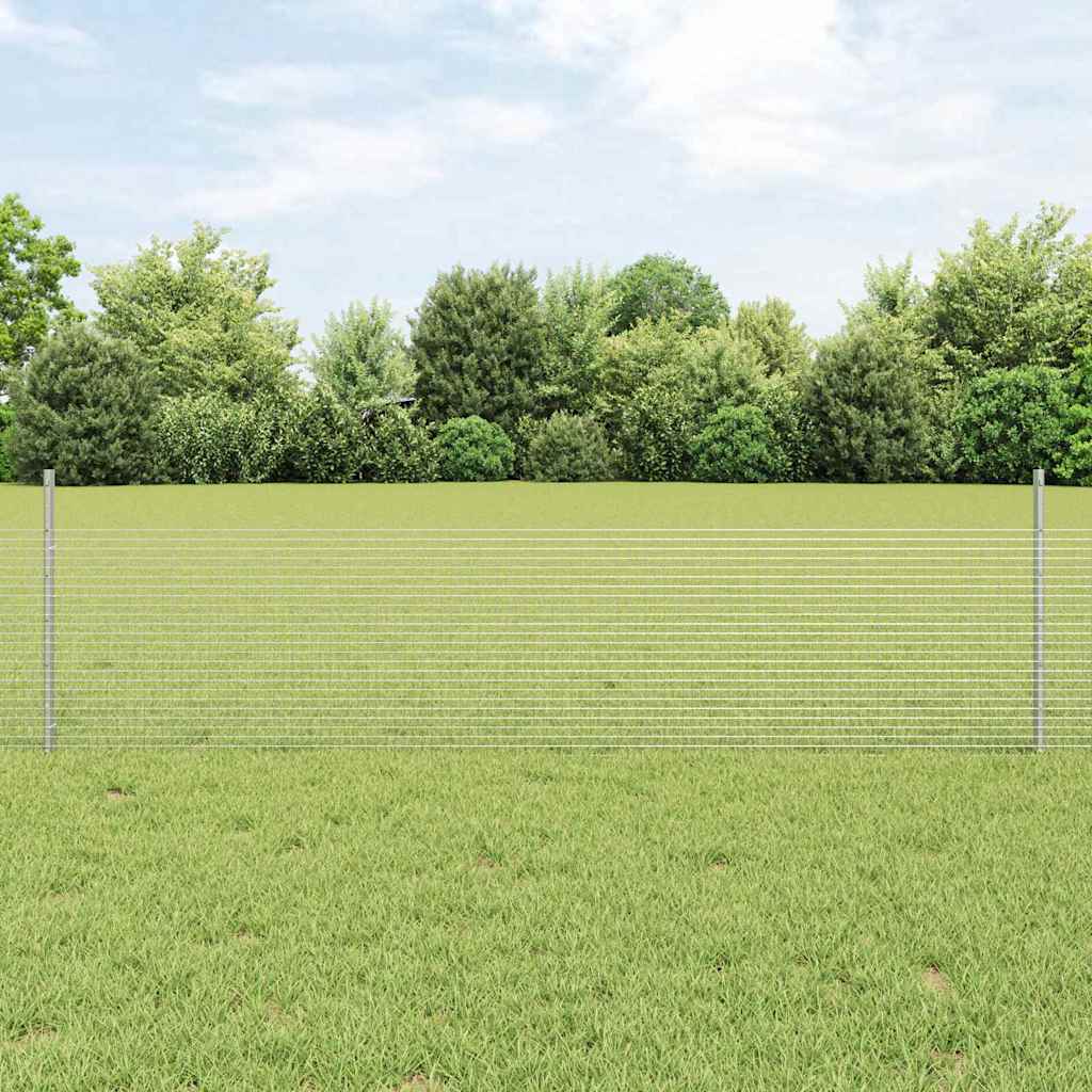 Vidaxl gelast draadhek met palen 10 x 0,5 m gegalvaniseerd staal mesh