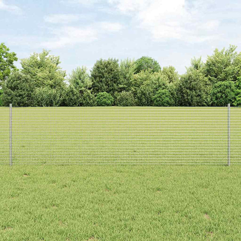 Vidaxl hek met paal zilver 0,6 x 10 m staal