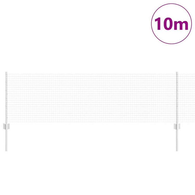 Vidaxl gelast draadhek met palen 10 x 0,6 m gegalvaniseerd staal mesh